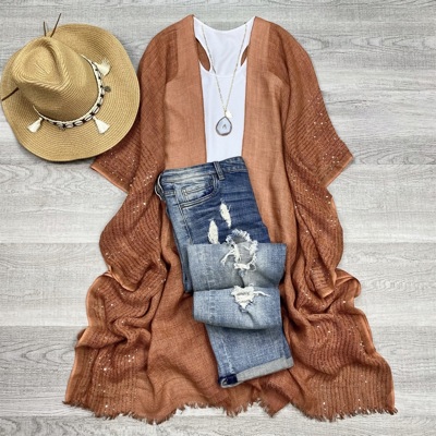 Luz Silver Sequin Kimono