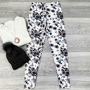 One Size Fits Most Ivory Spring Summer Floral leggings