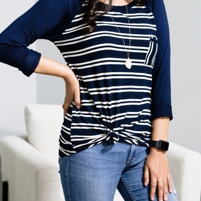 Merry Stripe 3/4 Sleeve