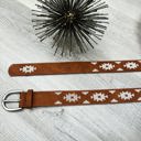 One Size Fits Most Camel Alina Tribal Embroidered Pattern Belt