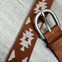 One Size Fits Most Camel Alina Tribal Embroidered Pattern Belt