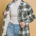 Large Hunter Sherpa Plaid Button Up Jacket