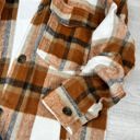 Medium Camel Wool Blend Plaid Button Up Shacket