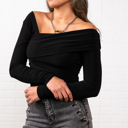  Lauren Long Sleeve Off-Shoulder Top