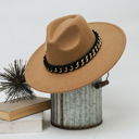  Fedora Hat with Braided Chain Band Accent