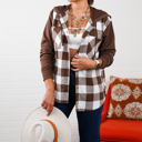 S-M Cinnamon Women's Hooded-Two-Tone-Flannel Fall Essential