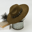 Olive Stevie Buckle Strap Fedora Hat