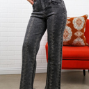 Small Charcoal Shelby Rhinestone Straight-Leg Jeans