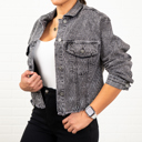 Small Charcoal Joy Rhinestone Jacket