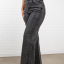 Small Charcoal Angelina Straight Leg Light Wash High Waisted Denim