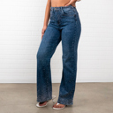  Olivia Rhinestone Straight Jeans