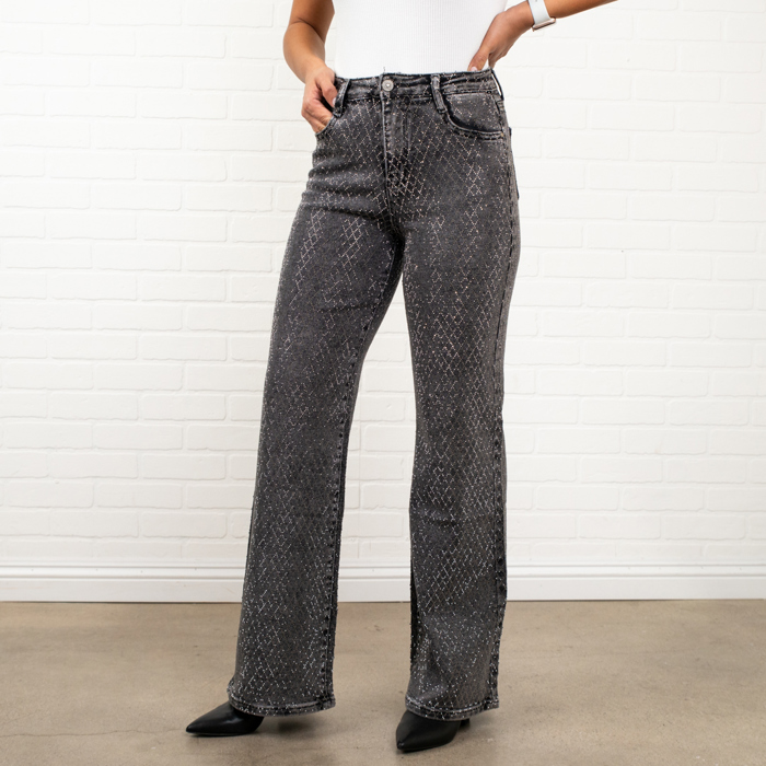 Joy Rhinestone Straight Jeans