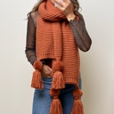  Alba Huge Knitted Pom Tassel Scarf