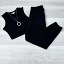 Small Black Julie French Terry Top Jogger 2 pice Set