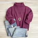 Small Burgundy Claudia Turtle Neck Comfy Sweater