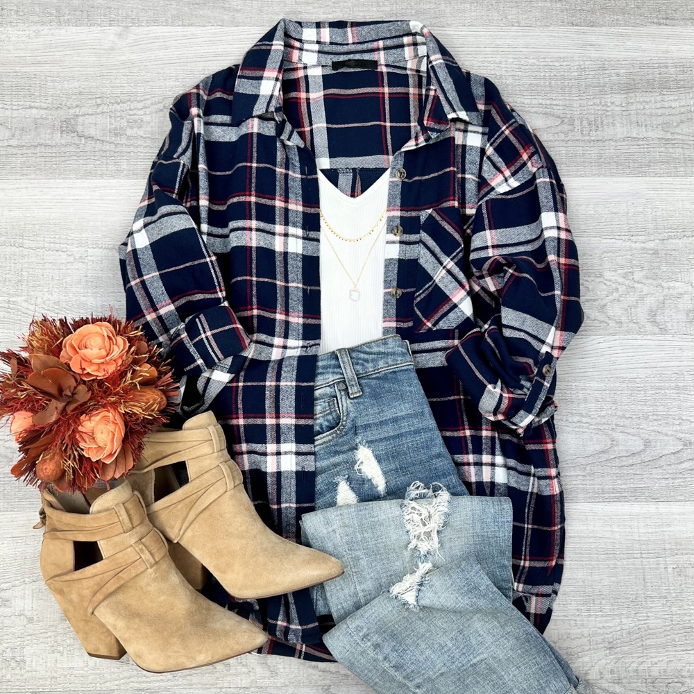 Everyday Casual Oversized Long Sleeve Flannel | Mauve