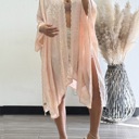 Light Pink Vallarta Seashell Embroidered Kimono Beach Cover Up