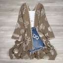 Mocha Vallarta Seashell Embroidered Kimono Beach Cover Up