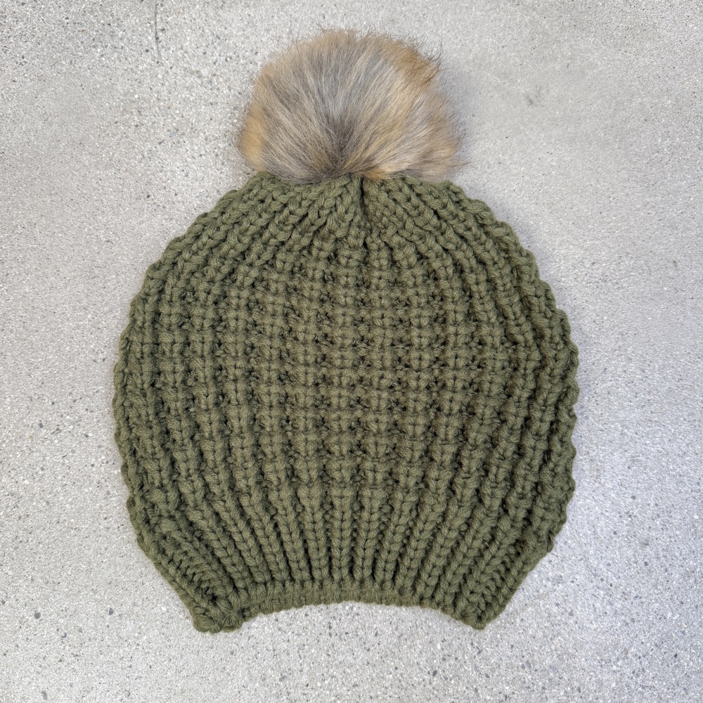 Aspen Textured Knit Beanie with Pom Pom