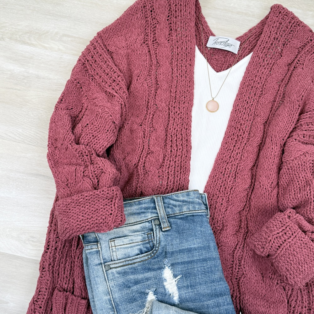 Buttery Soft Cable knit Cardigan