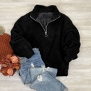 Black Small Teddy Half Zip Jacket