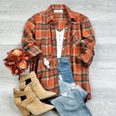  Oversized Long Sleeve Button up Plaid Fall Flannel