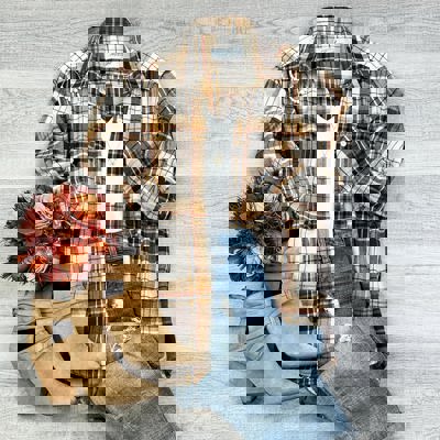 Oversized Long Sleeve Button up Plaid Fall Flannel