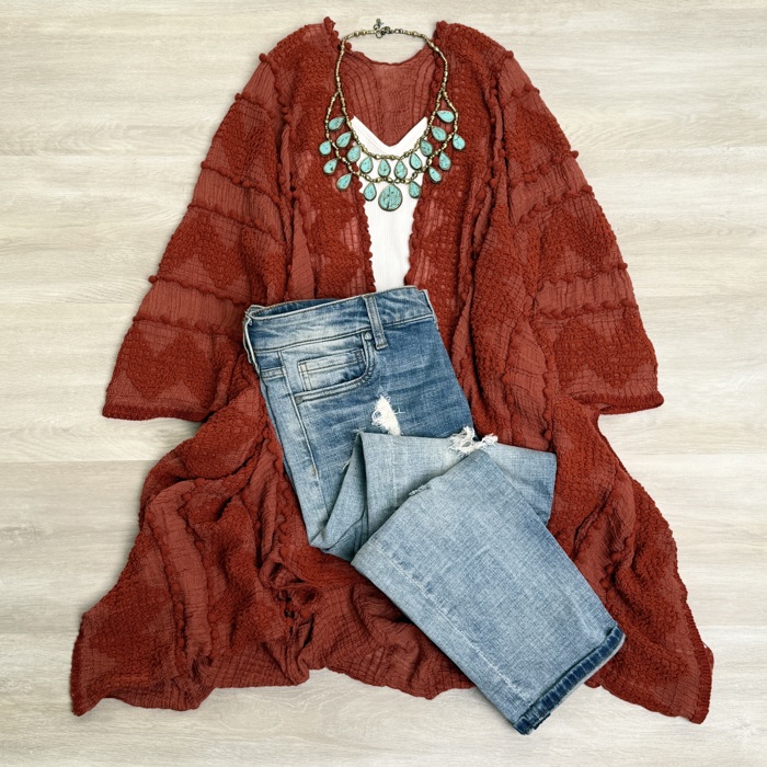 Leesa Boho chevron Lightweight kimono