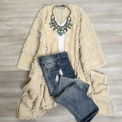 Leesa Boho chevron Lightweight kimono