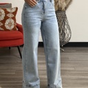  Eva High Waisted Wide Bottom Jeans