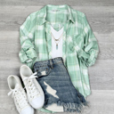 Small Blue Tarah Long Sleeve Fall Button up