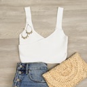 Small White Aileen Knitted Cropped Top