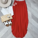 Small Red Comfy Pocket Maxi Skirt 