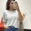  Juliana Oversized Short Sleeve Cropped Basic Tee