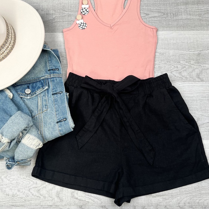 Casual Linen Blend Shorts