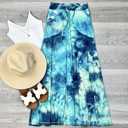 Small Teal Luna Tie Dye Maxi Skirt