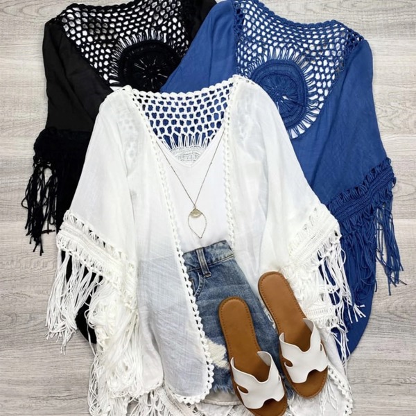 Medallion Boho Tassel Kimono / Kimonos boho chic Cover-up