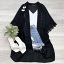  Scallop lace Trim Kimono