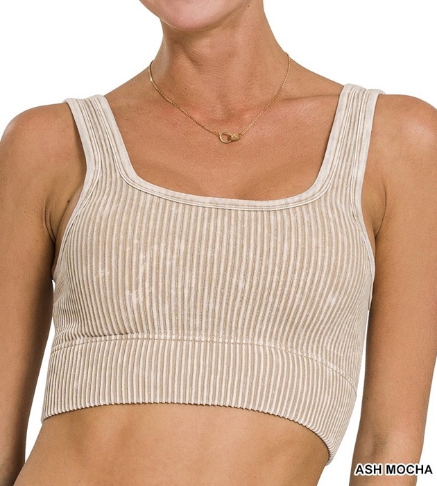 Lisa Acid Washed Ribbed Bralette