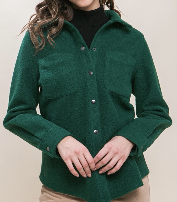 Wool Blend Button Down Shacket