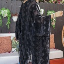 One Size Fits Most Black Leesa Boho chevron Lightweight kimono