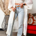  Star 3/4 Sleeve Long Boho Chic Kimono