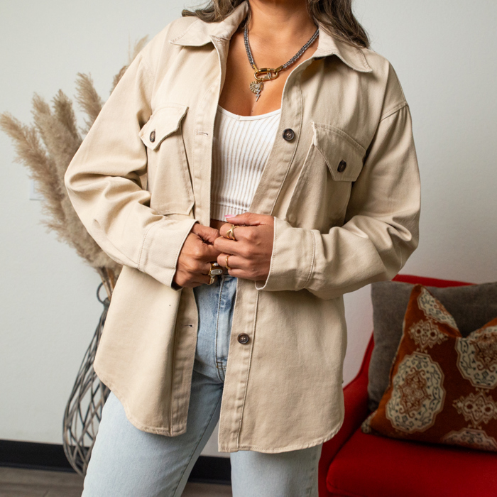 Kara Oversized Button Up Denim Jacket