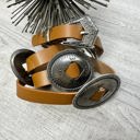  Karina Oval Disc Faux Leather Belt