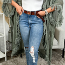One Size Fits Most Olive Tulum Boho Kimono Cardigan