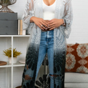 One Size Fits Most Black Ombre Bohemian Lace Kimono