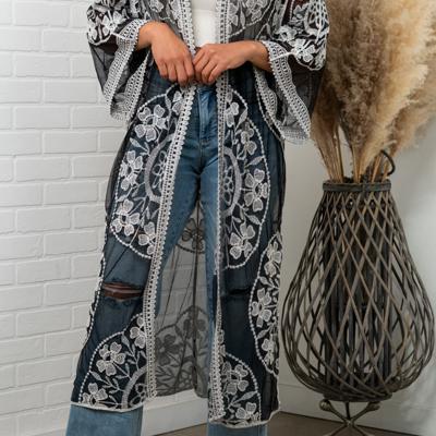 Nadia Mesh Embroidered Boho Lace Kimono