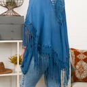 One Size Fits Most Blue Medallion Boho Tassel Kimono