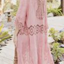 One Size Fits Most Rose Kellie Embroidered Kimono