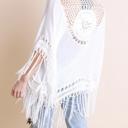 One Size Fits Most Ivory Medallion Boho Tassel Kimono